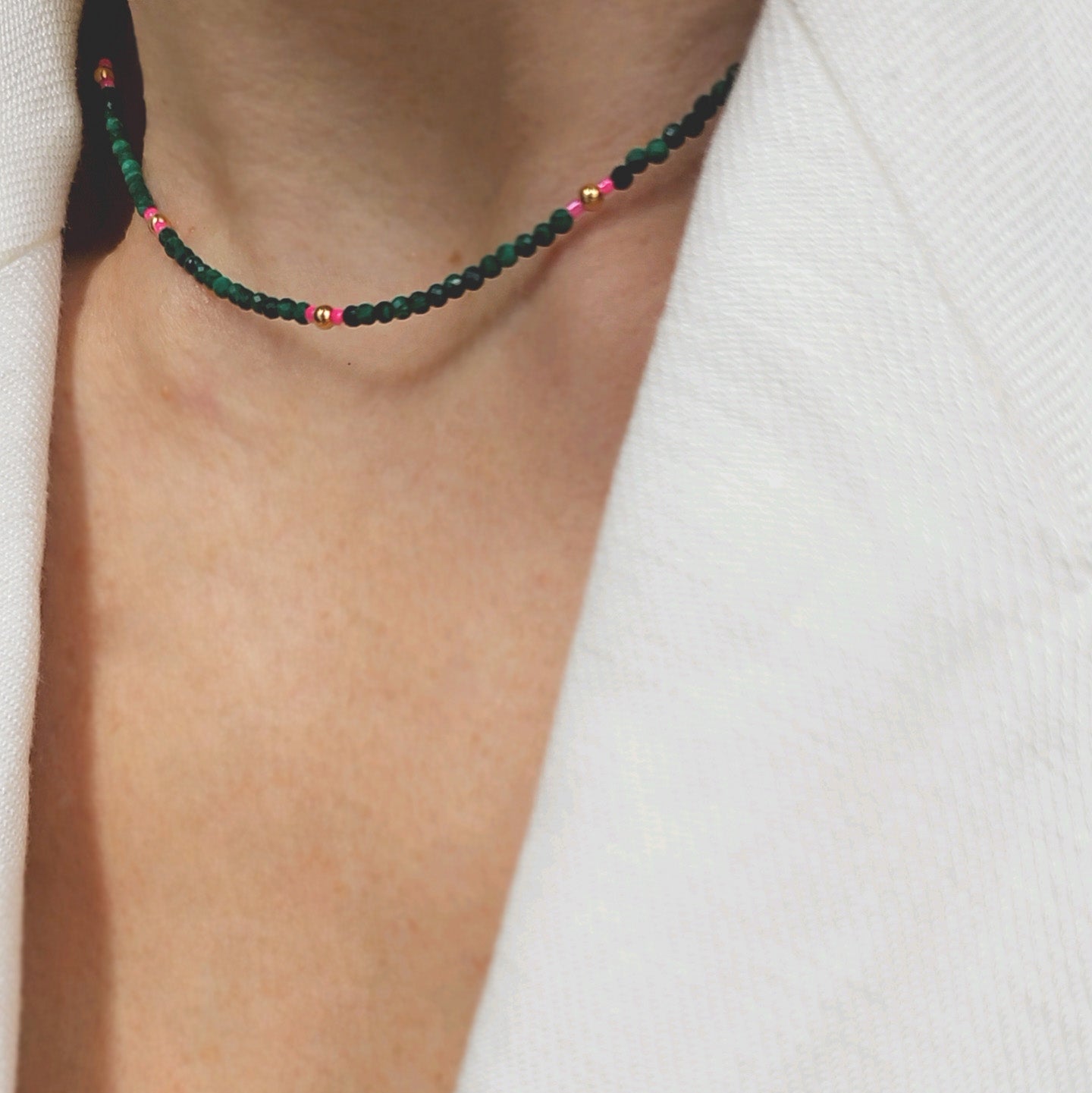 Collier en malachite