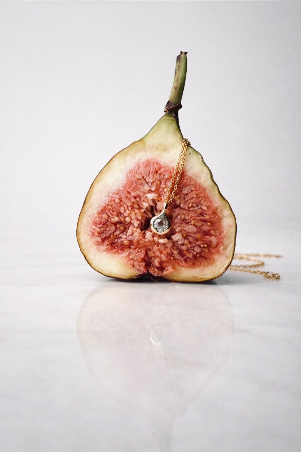 Mia Organic Diamond Drop Necklace