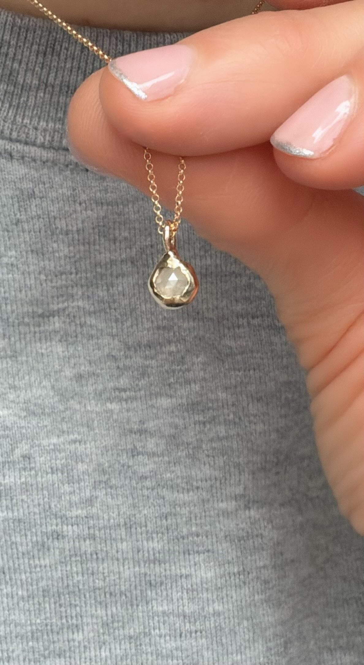 Mia Organic Diamond Drop Necklace