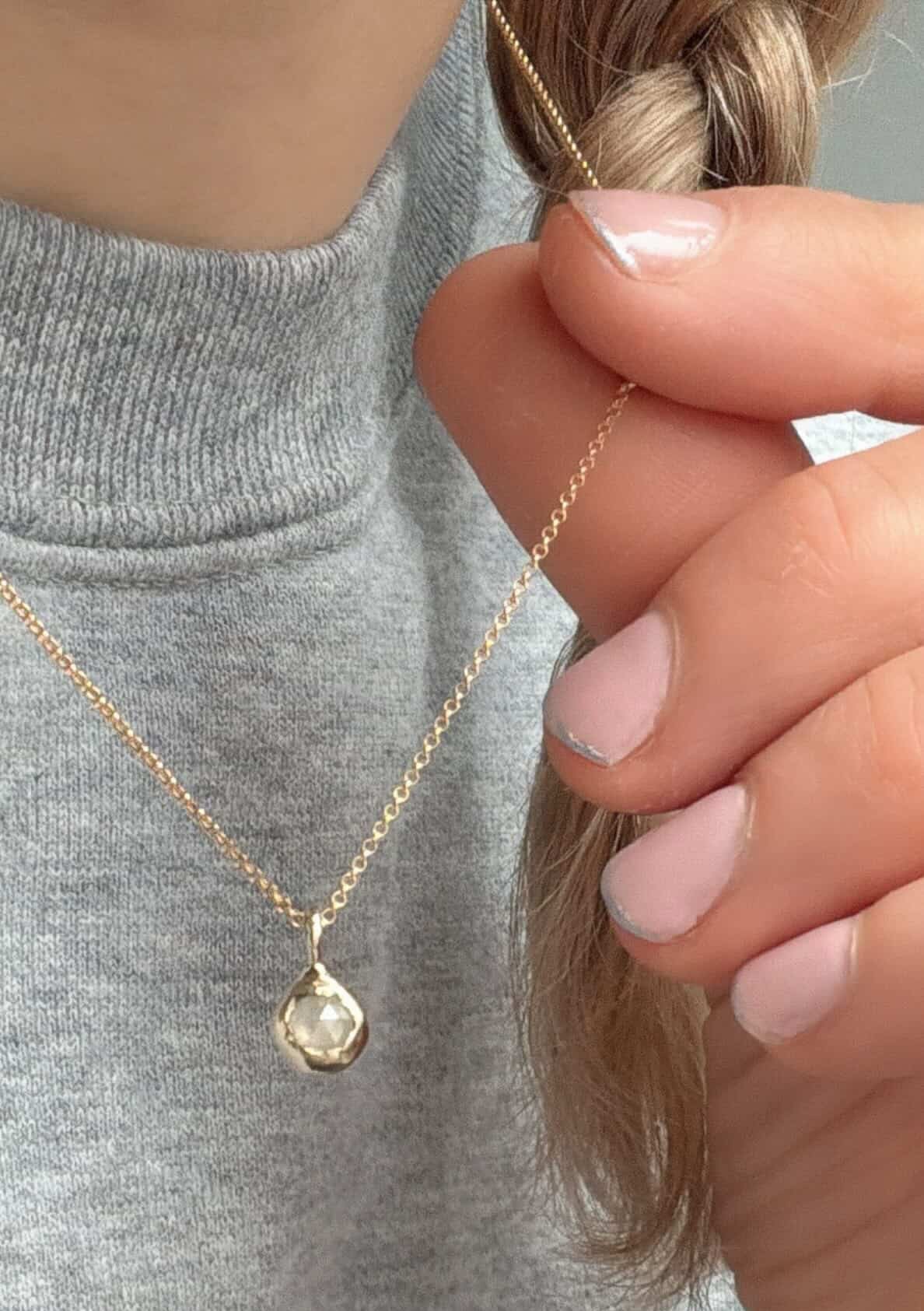 Mia Organic Diamond Drop Necklace