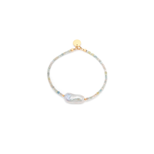 Morganite and Baroque Pearl Bracelet