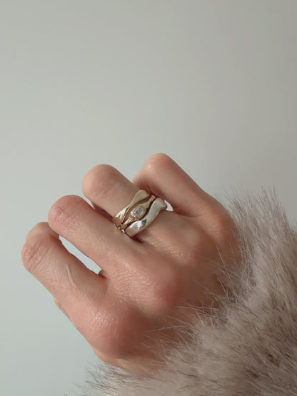 Rose-cut Baguette Diamond Ring