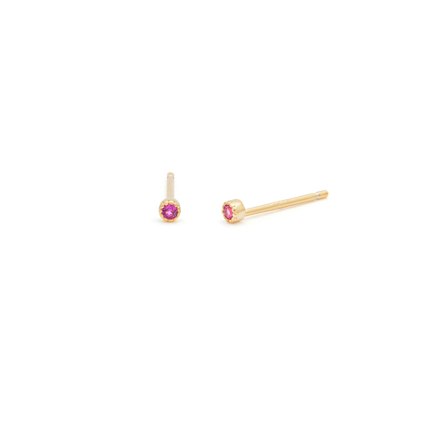 Milgrain Ruby Studs