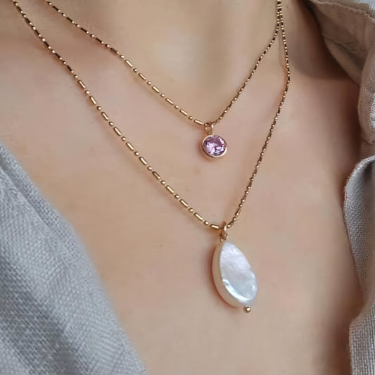 Tear Drop Pearl Necklace